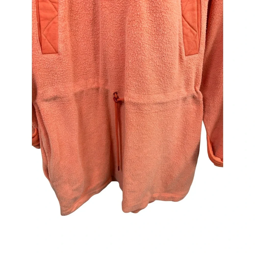Free People We The Free Hoodie Womens Small Orange Snap Henley Pullover Pockets - Picture 5 of 9